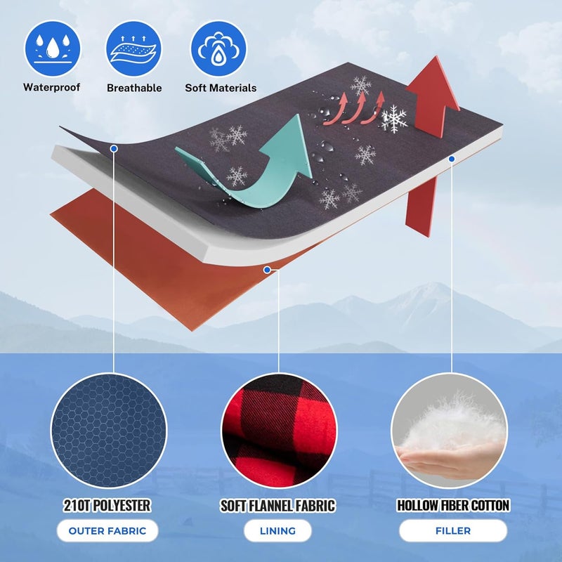 Keencamp 0 Degree Sleeping Bag Cotton Flannel Winter Cold Weather for Adults XXL Sleeping Bag 4 Season Big and Tall with Pillow Compression Sack - Image 3